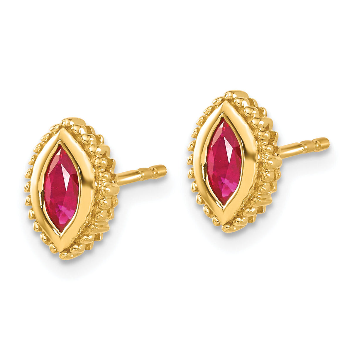 14k Marquise Ruby Post Earrings-EM7204-RU-Y