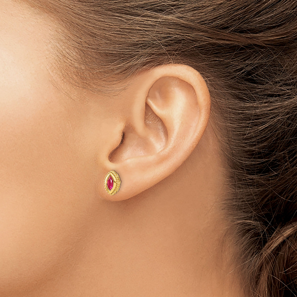 14k Marquise Ruby Post Earrings-EM7204-RU-Y