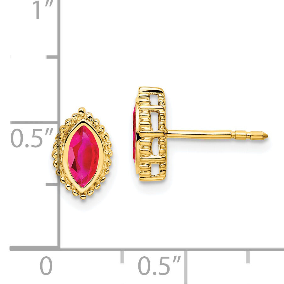 14k Marquise Ruby Post Earrings-EM7204-RU-Y
