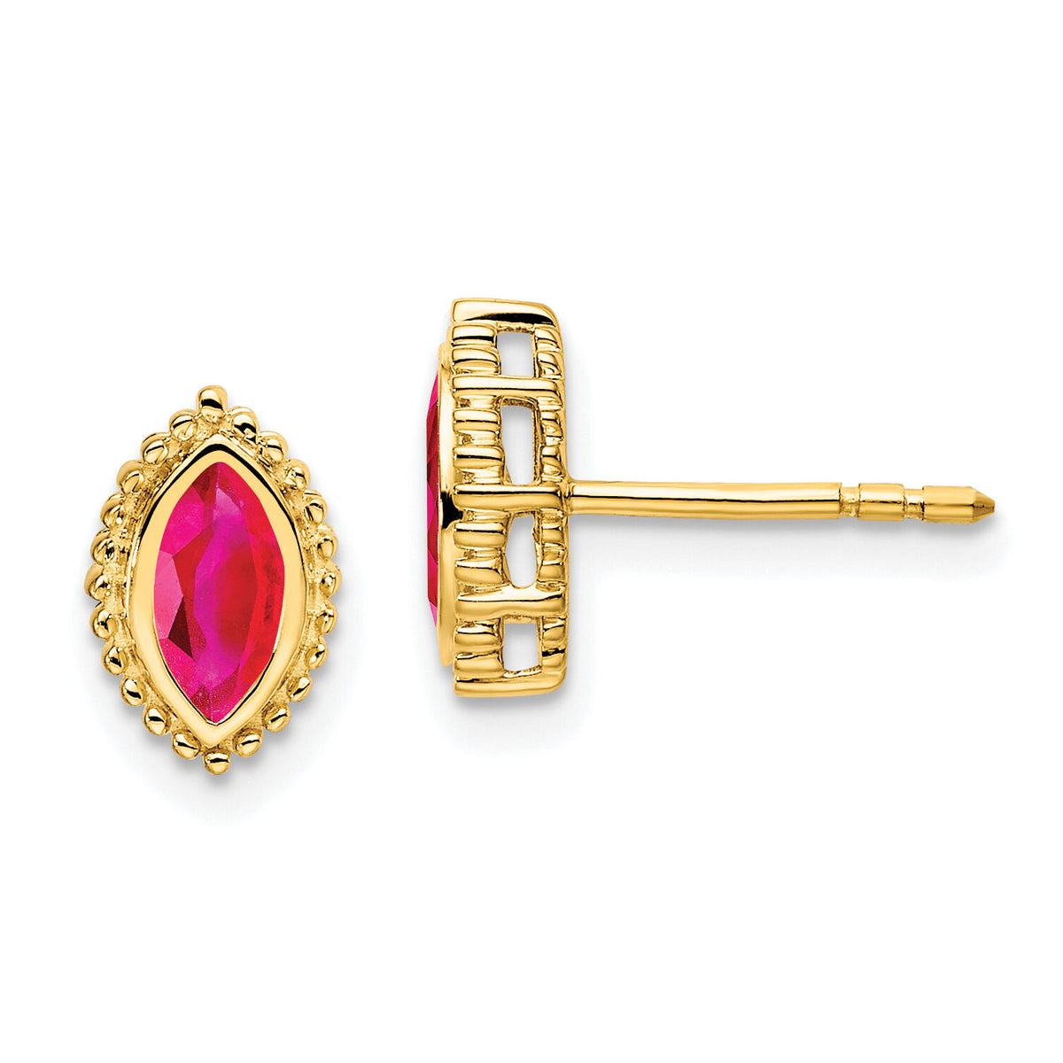 14k Marquise Ruby Post Earrings-EM7204-RU-Y
