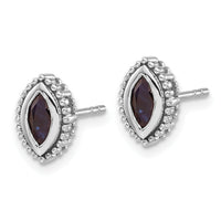 14k White Gold Marquise Sapphire Post Earrings-EM7204-SA-W