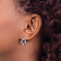 14k White Gold Sapphire and Diamond Dangle Earrings-EM7206-SA-010-WA