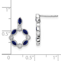 14k White Gold Sapphire and Diamond Dangle Earrings-EM7206-SA-010-WA