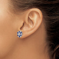 14k White Gold Sapphire and Diamond Post Earrings-EM7219-SA-013-WA