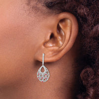 14k White Gold Ruby and Diamond Dangle Earrings-EM7251-RU-033-WA