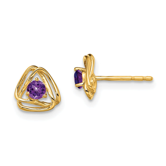 14k Amethyst Post Earrings-EM7395-AM-Y