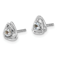 14k White Gold Aquamarine Post Earrings-EM7395-AQ-W