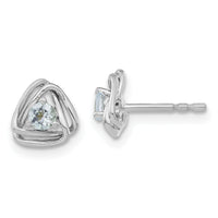 14k White Gold Aquamarine Post Earrings-EM7395-AQ-W