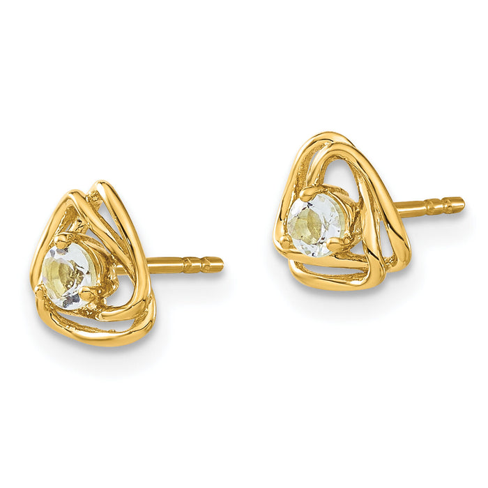 14k Aquamarine Post Earrings-EM7395-AQ-Y