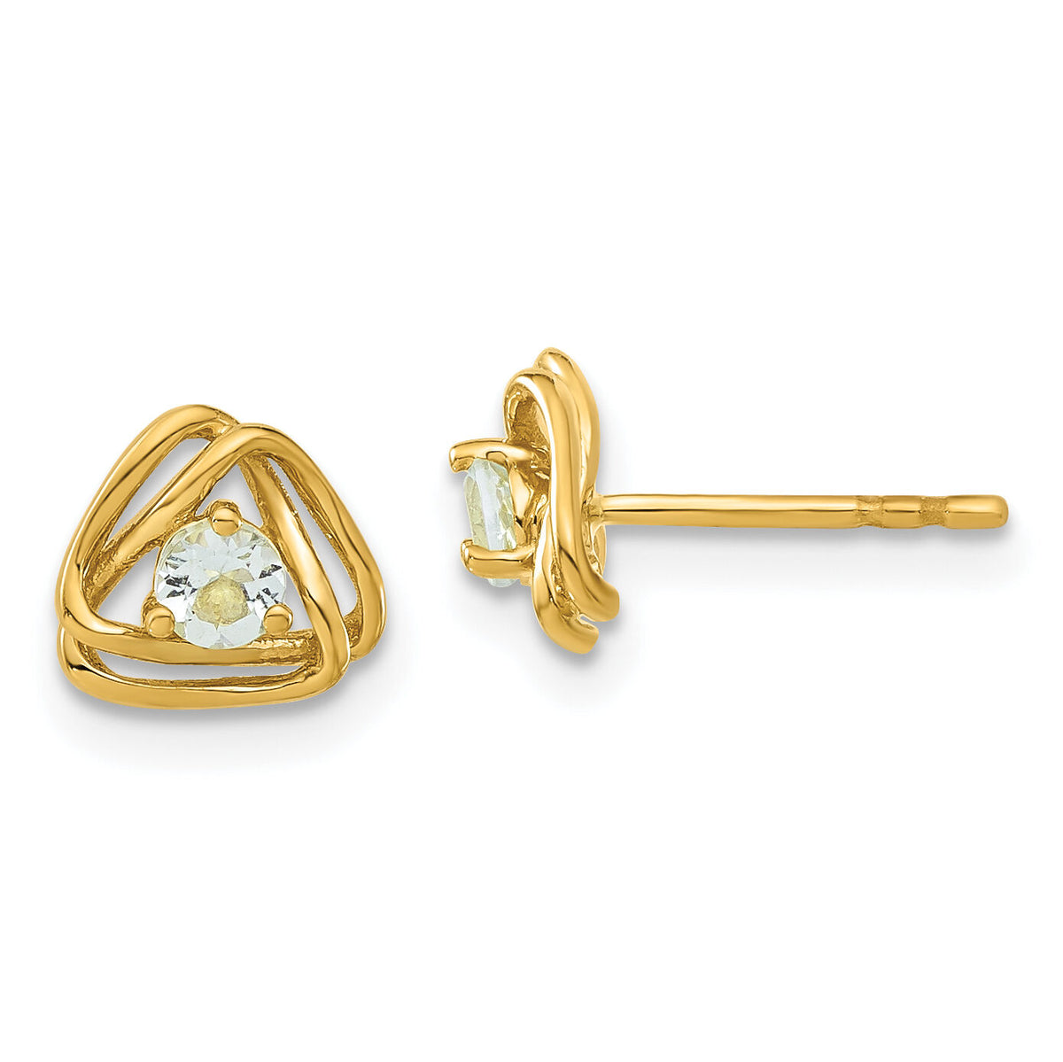 14k Aquamarine Post Earrings-EM7395-AQ-Y