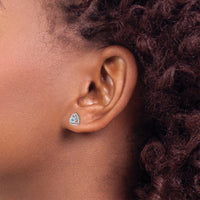 14k White Gold Blue Topaz Post Earrings-EM7395-BT-W