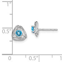 14k White Gold Blue Topaz Post Earrings-EM7395-BT-W