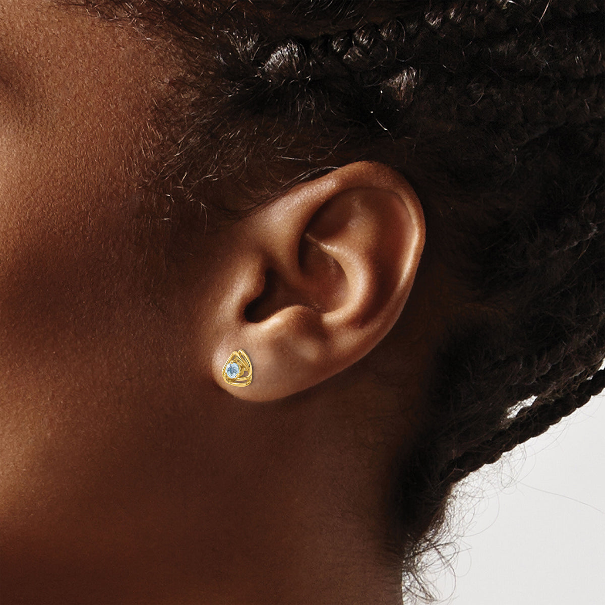 14k Blue Topaz Post Earrings-EM7395-BT-Y