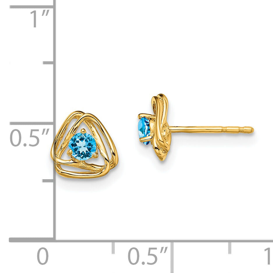 14k Blue Topaz Post Earrings-EM7395-BT-Y