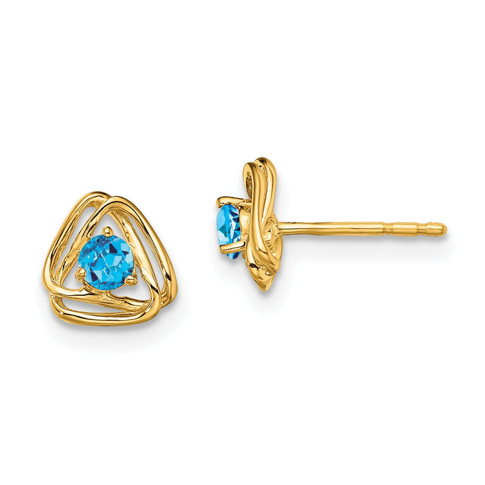 14k Blue Topaz Post Earrings-EM7395-BT-Y
