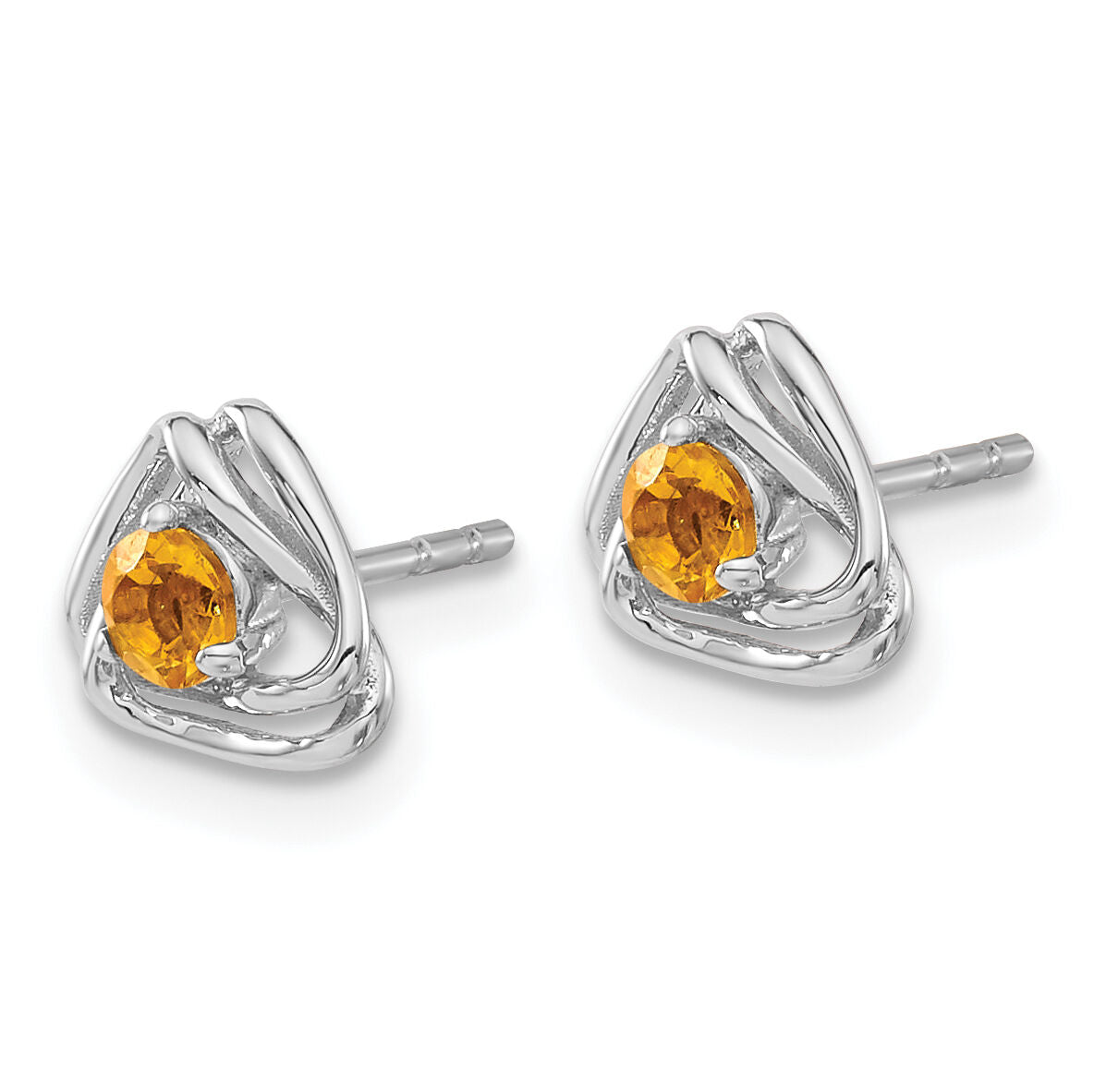 14k White Gold Citrine Post Earrings-EM7395-CI-W