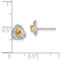 14k White Gold Citrine Post Earrings-EM7395-CI-W