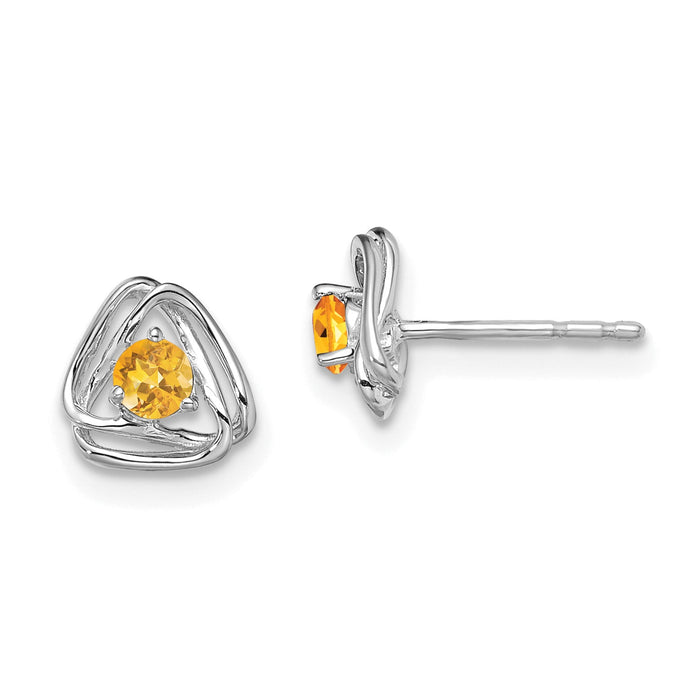 14k White Gold Citrine Post Earrings-EM7395-CI-W