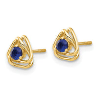 14k Created Sapphire Post Earrings-EM7395-CSA-Y