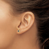 14k Created Sapphire Post Earrings-EM7395-CSA-Y