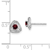 14k White Gold Garnet Post Earrings-EM7395-GA-W