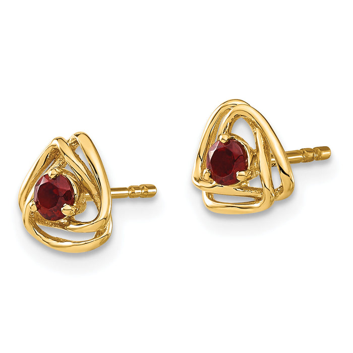 14k Garnet Post Earrings-EM7395-GA-Y