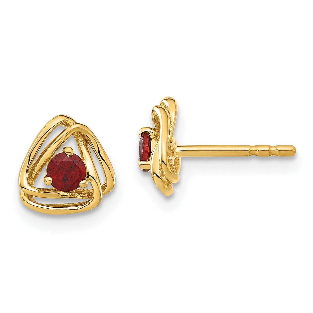 14k Garnet Post Earrings-EM7395-GA-Y