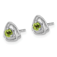 14k White Gold Peridot Post Earrings-EM7395-PE-W