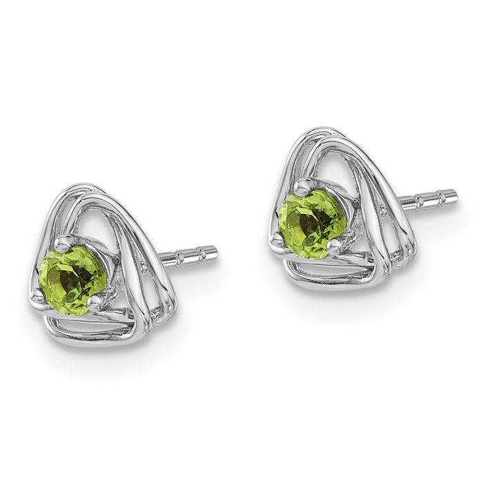 14k White Gold Peridot Post Earrings-EM7395-PE-W