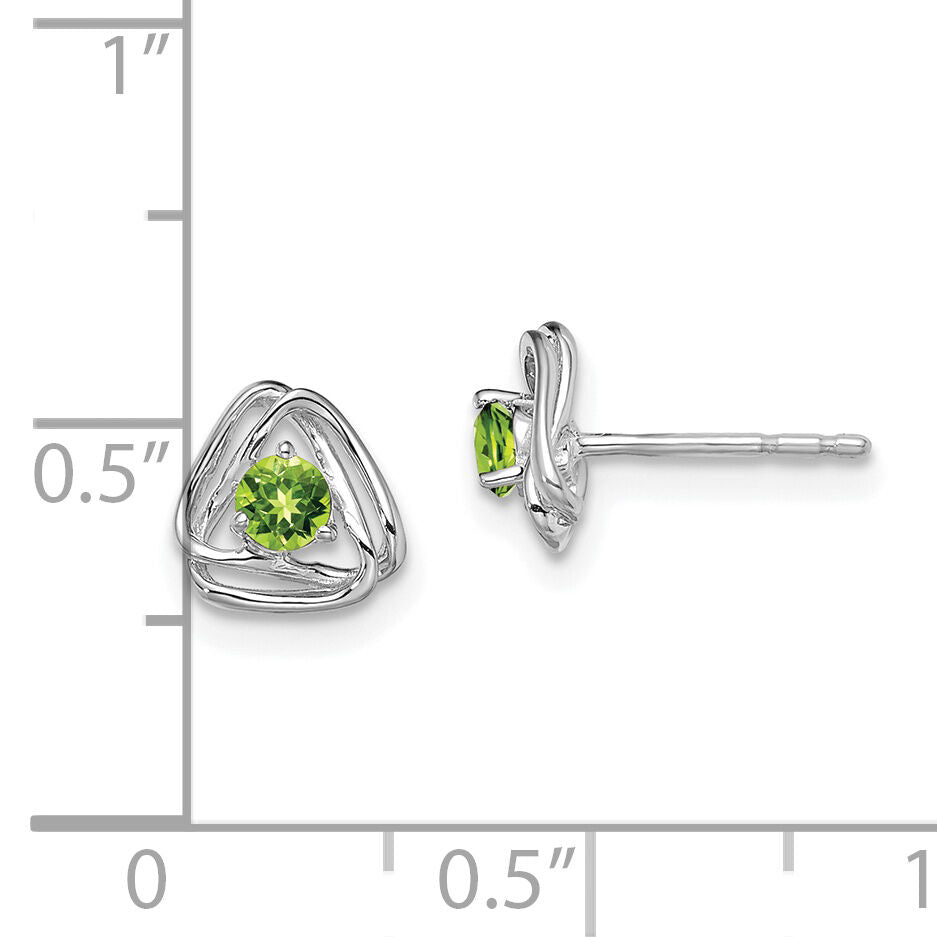 14k White Gold Peridot Post Earrings-EM7395-PE-W