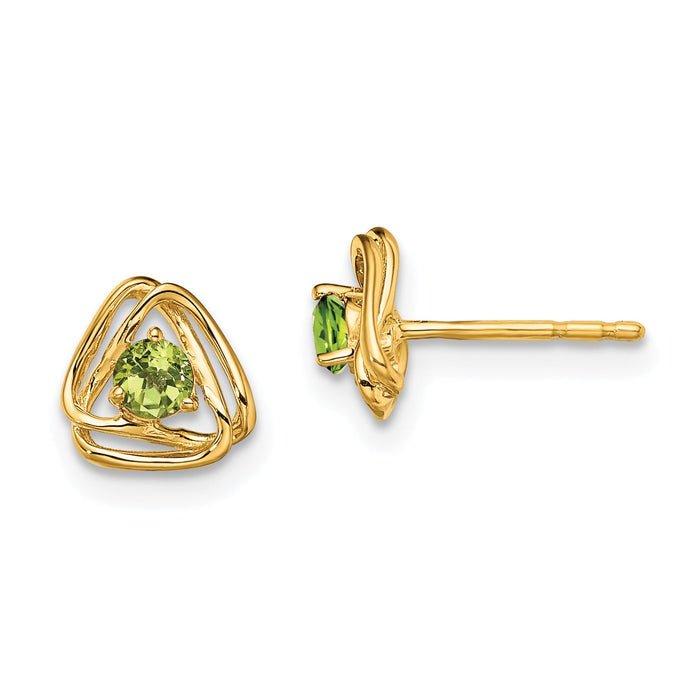 14k Peridot Post Earrings-EM7395-PE-Y