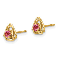 14k Pink Tourmaline Post Earrings-EM7395-PT-Y