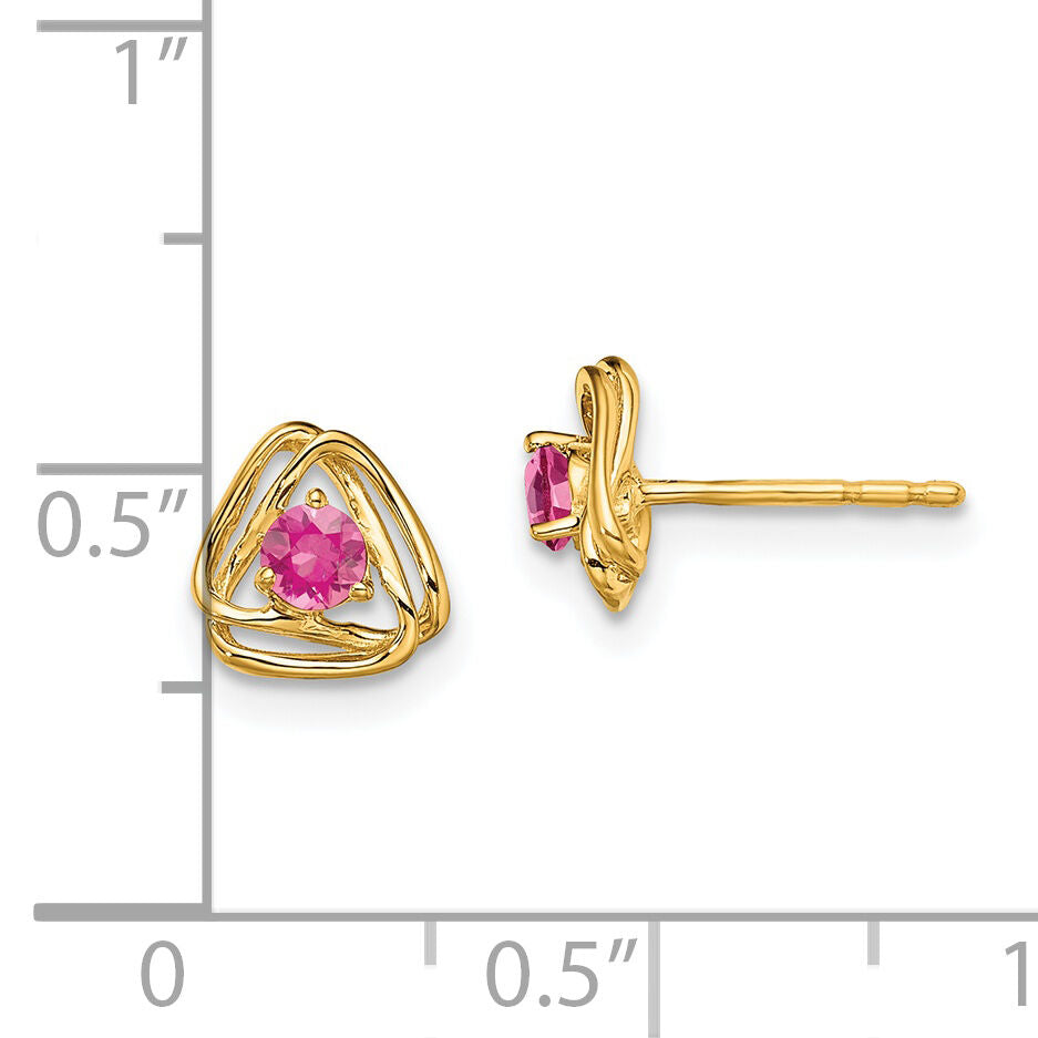 14k Pink Tourmaline Post Earrings-EM7395-PT-Y