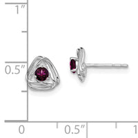 14k White Gold Rhodolite Garnet Post Earrings-EM7395-RG-W