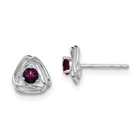 14k White Gold Rhodolite Garnet Post Earrings-EM7395-RG-W