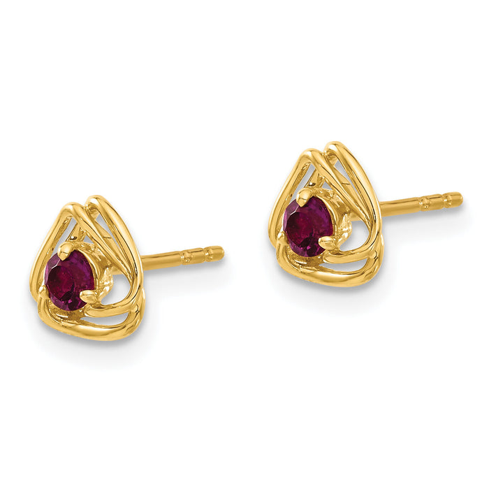14k Rhodolite Garnet Post Earrings-EM7395-RG-Y