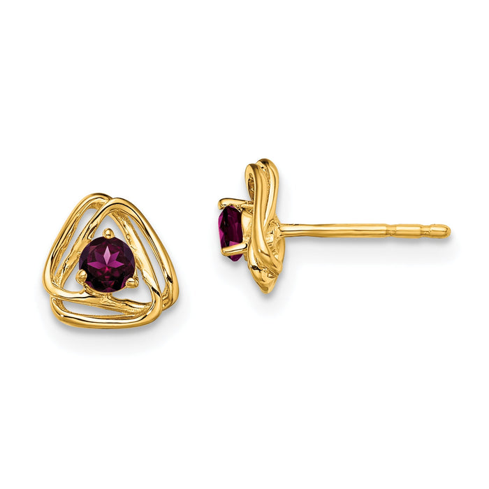 14k Rhodolite Garnet Post Earrings-EM7395-RG-Y