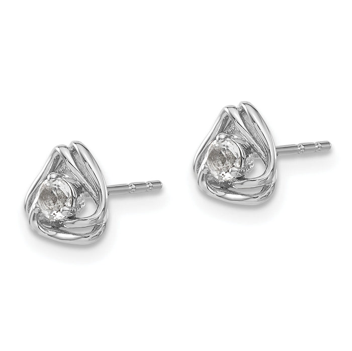 14k White Gold White Topaz Post Earrings-EM7395-WT-W