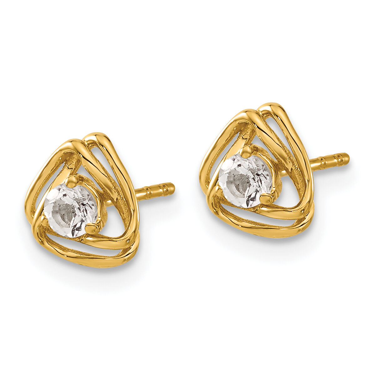 14k White Topaz Post Earrings-EM7395-WT-Y