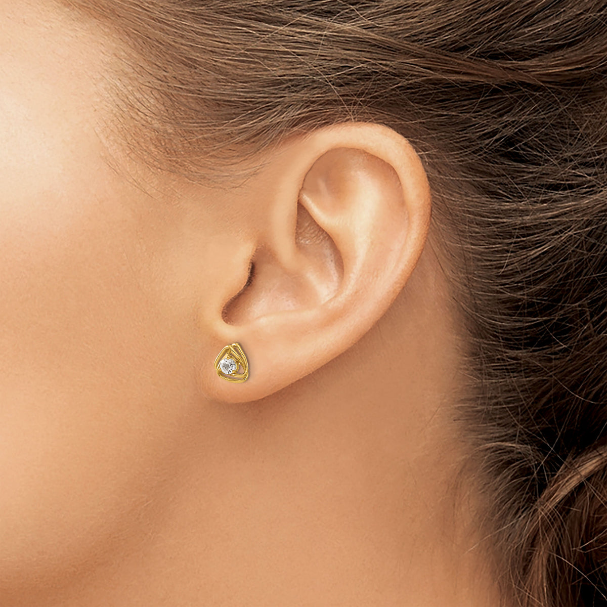 14k White Topaz Post Earrings-EM7395-WT-Y