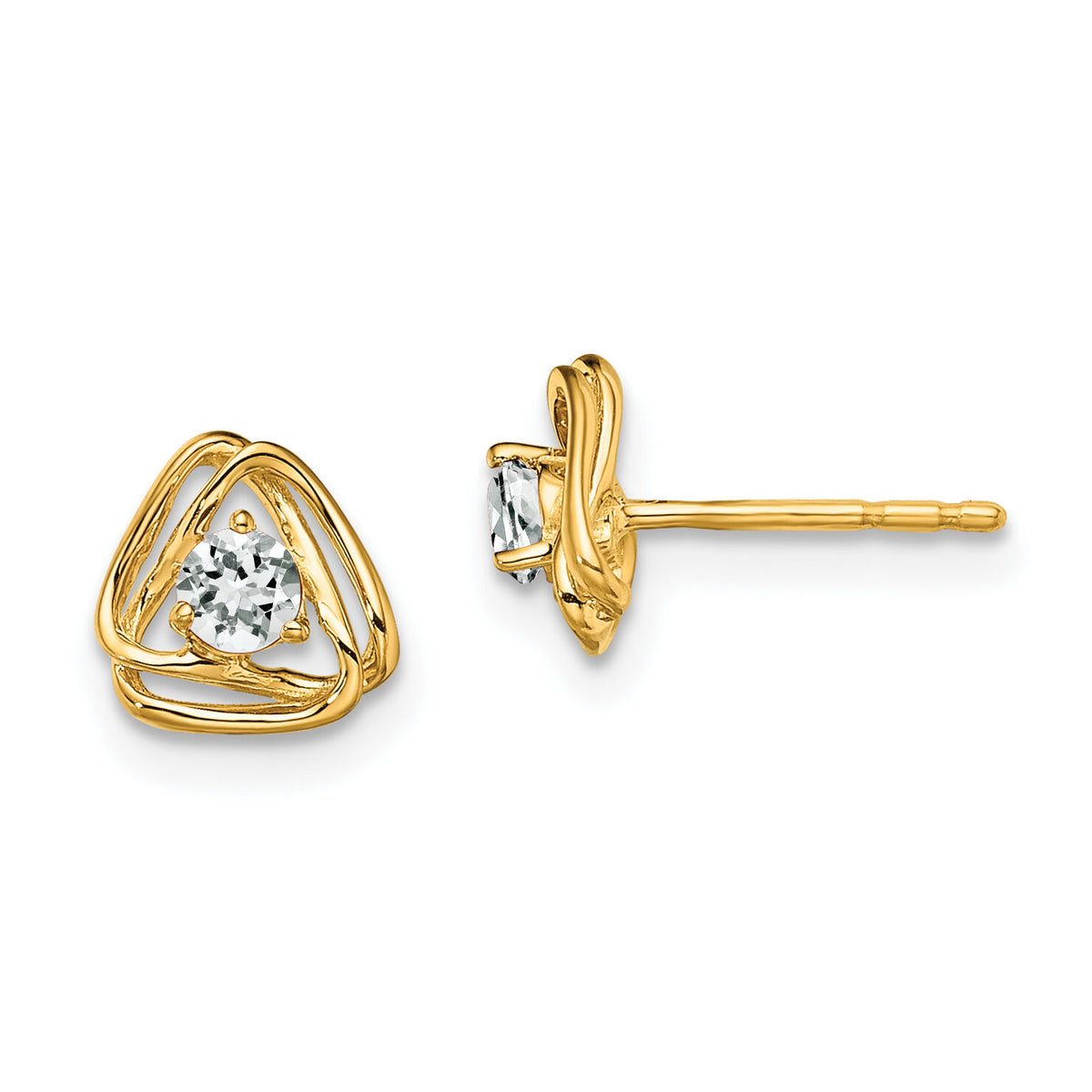 14k White Topaz Post Earrings-EM7395-WT-Y