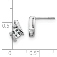 14K White Gold Cushion White Topaz and Diamond Earrings-EM7398-WT-003-WA