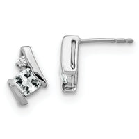 14K White Gold Cushion White Topaz and Diamond Earrings-EM7398-WT-003-WA
