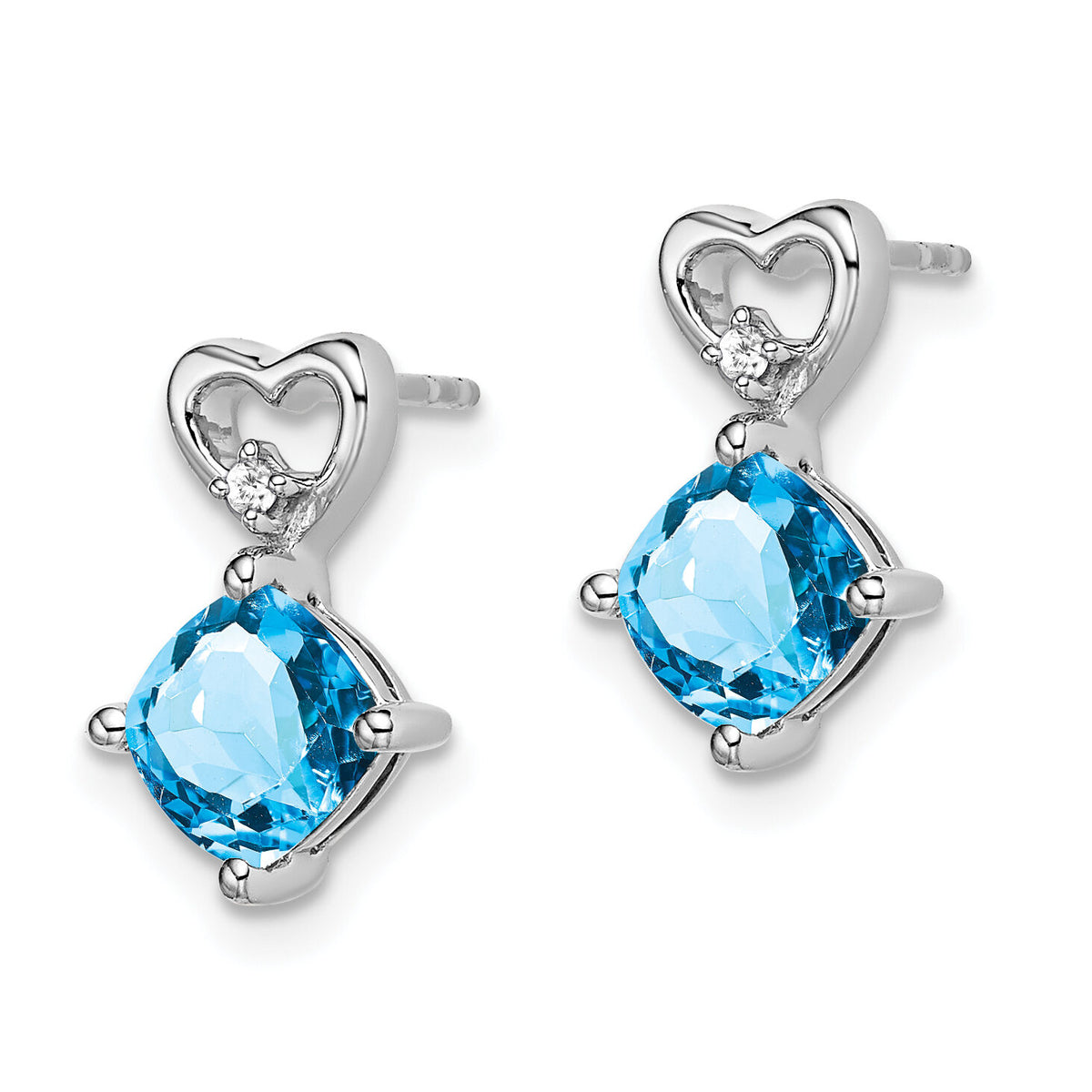 14k White Gold Amethyst and Diamond Heart Earrings-EM7399-AM-002-WA