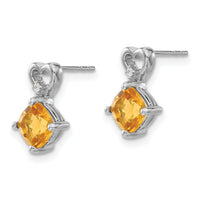 14k White Gold Citrine and Diamond Heart Earrings-EM7399-CI-002-WA