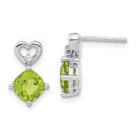 14k White Gold Peridot and Diamond Heart Earrings-EM7399-PE-002-WA