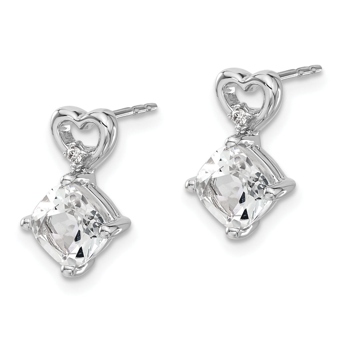 14k White Gold White Topaz and Diamond Heart Earrings-EM7399-WT-002-WA