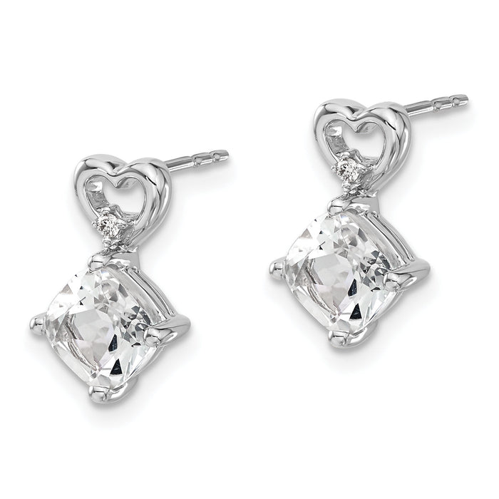 14k White Gold White Topaz and Diamond Heart Earrings-EM7399-WT-002-WA