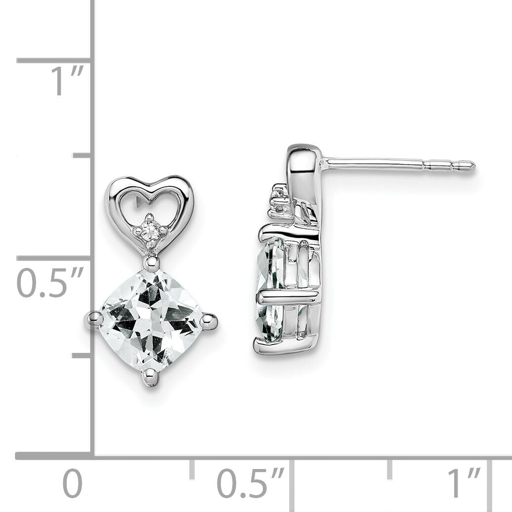 14k White Gold White Topaz and Diamond Heart Earrings-EM7399-WT-002-WA