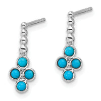 14k White Gold Turquoise Earrings-EM7414-BTQ-W